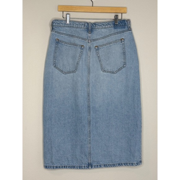 Abercrombie & Fitch Women's Blue denim Skirt with Front Slit Sz 31/12P - Picture 3 of 7